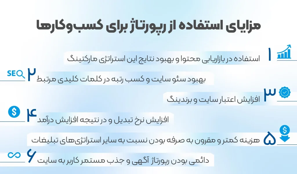 مزایا رپورتاژ آگهی